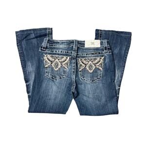 Miss Me pink embroidered bootcut jeans 27